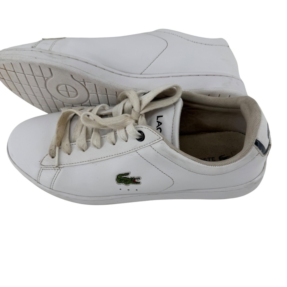 Lacoste Carnaby BL21 1 Sneakers Mens 8.5 White Leather‎ Low Top Crocodile Logo